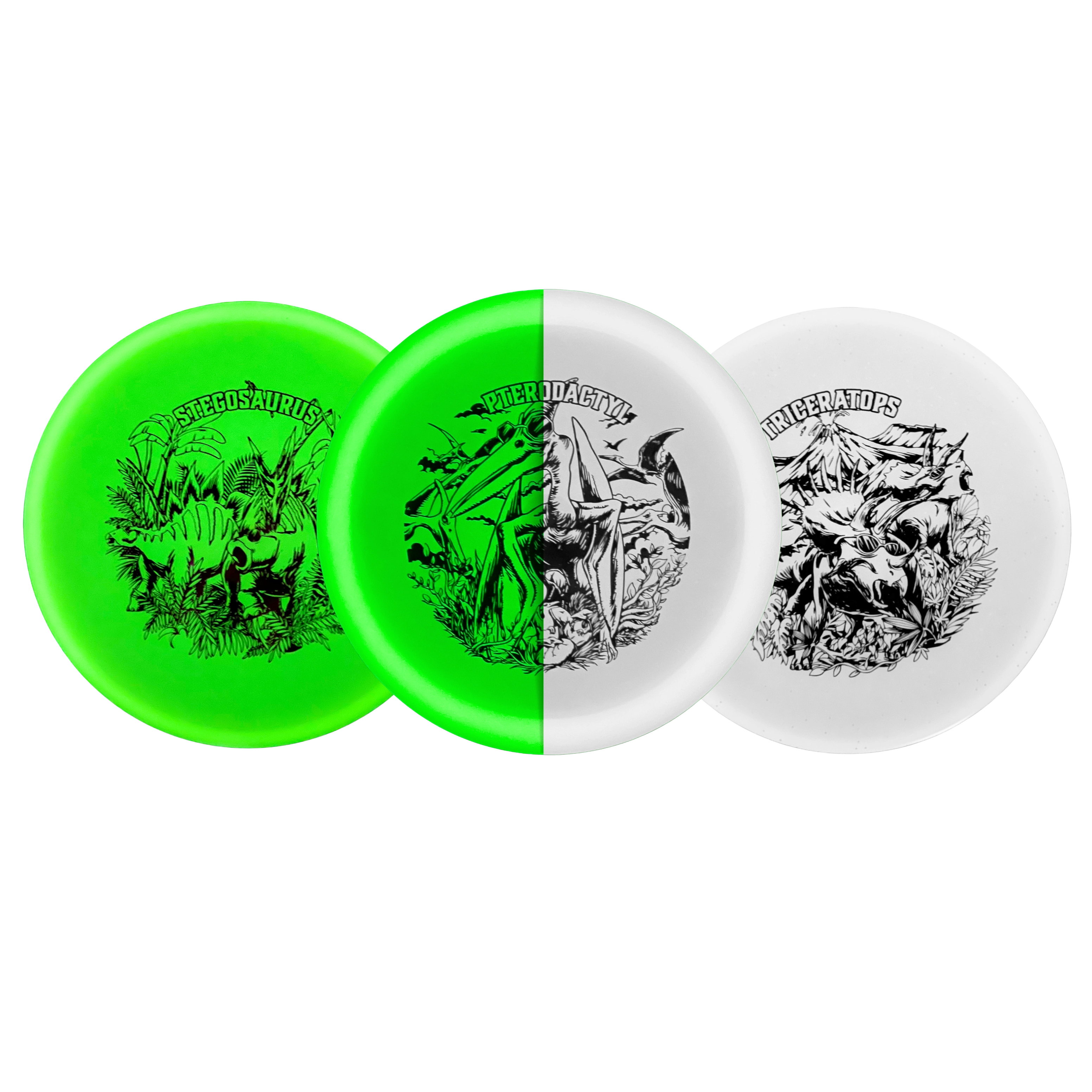 Dino Discs Triceratops - Glow Lightweight Putt & Approach Disc