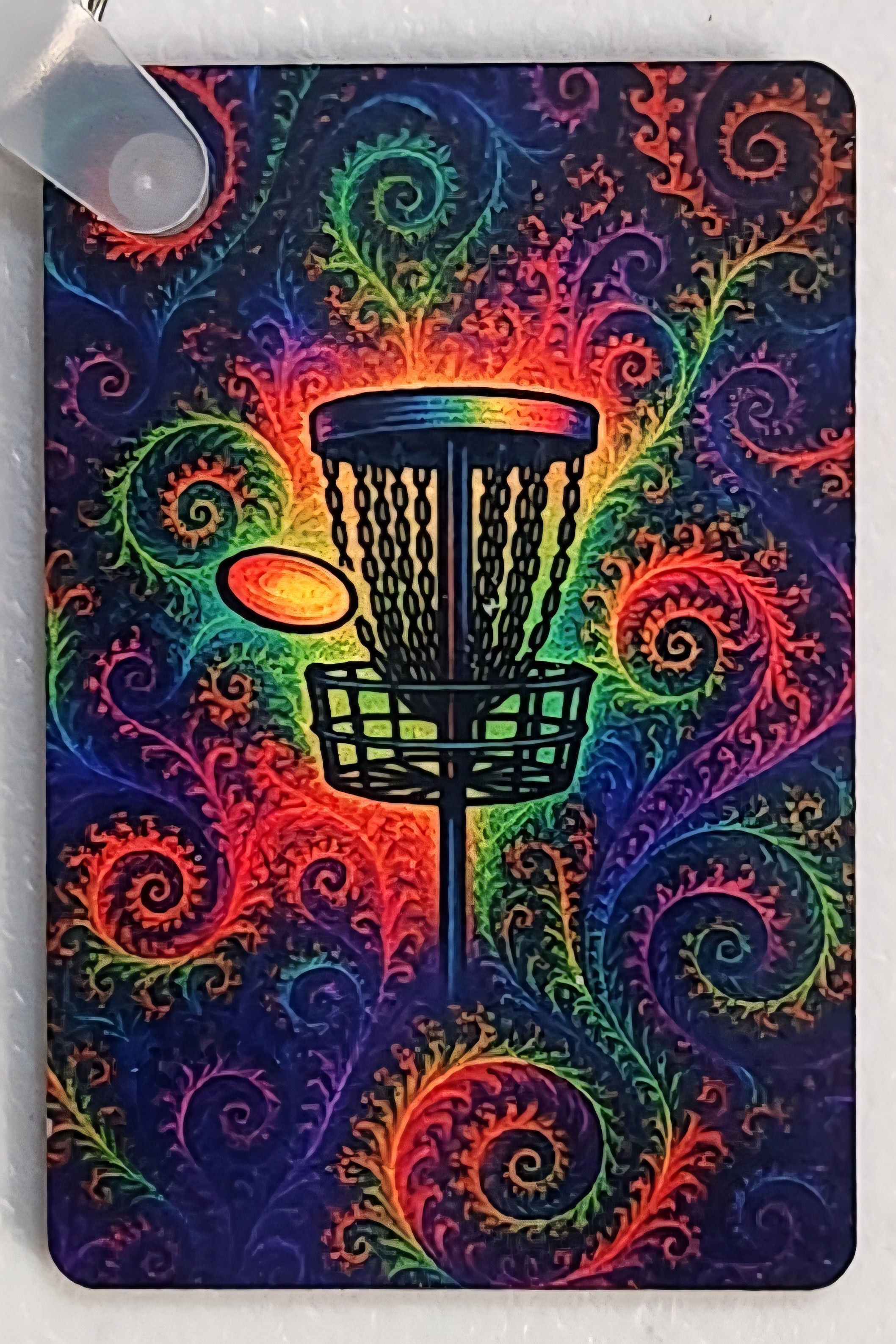 Fractal Flight Disc Golf Keychain – Full Color Double Sided