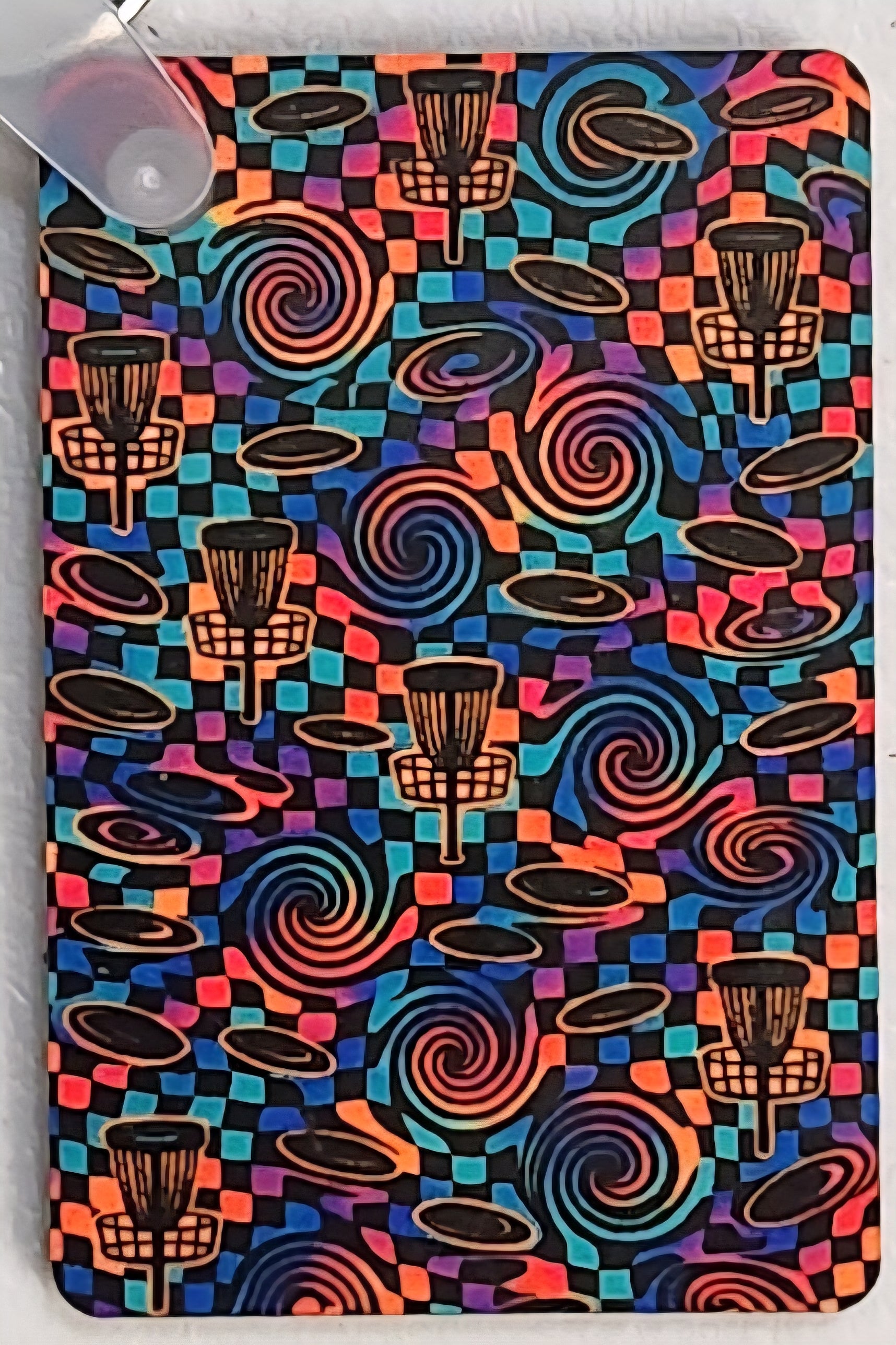 Warp Grid Disc Golf Keychain – Full Color Double-Sided