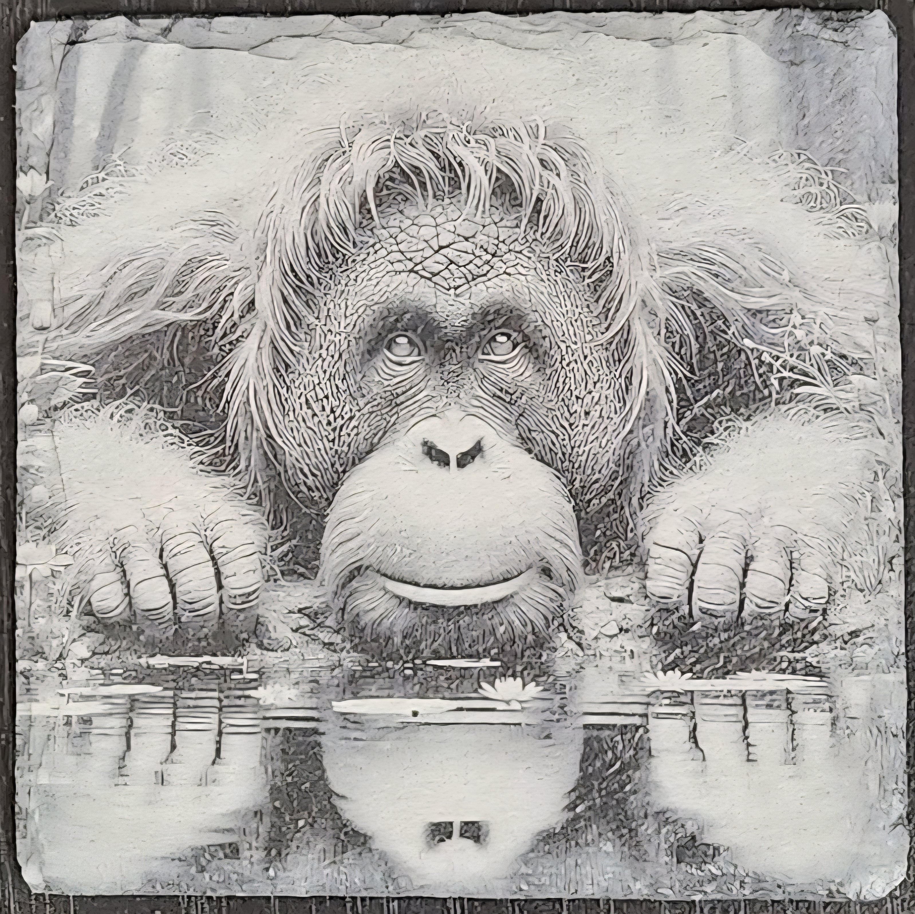 Orangutan Reflection – Wild Reflections Coaster