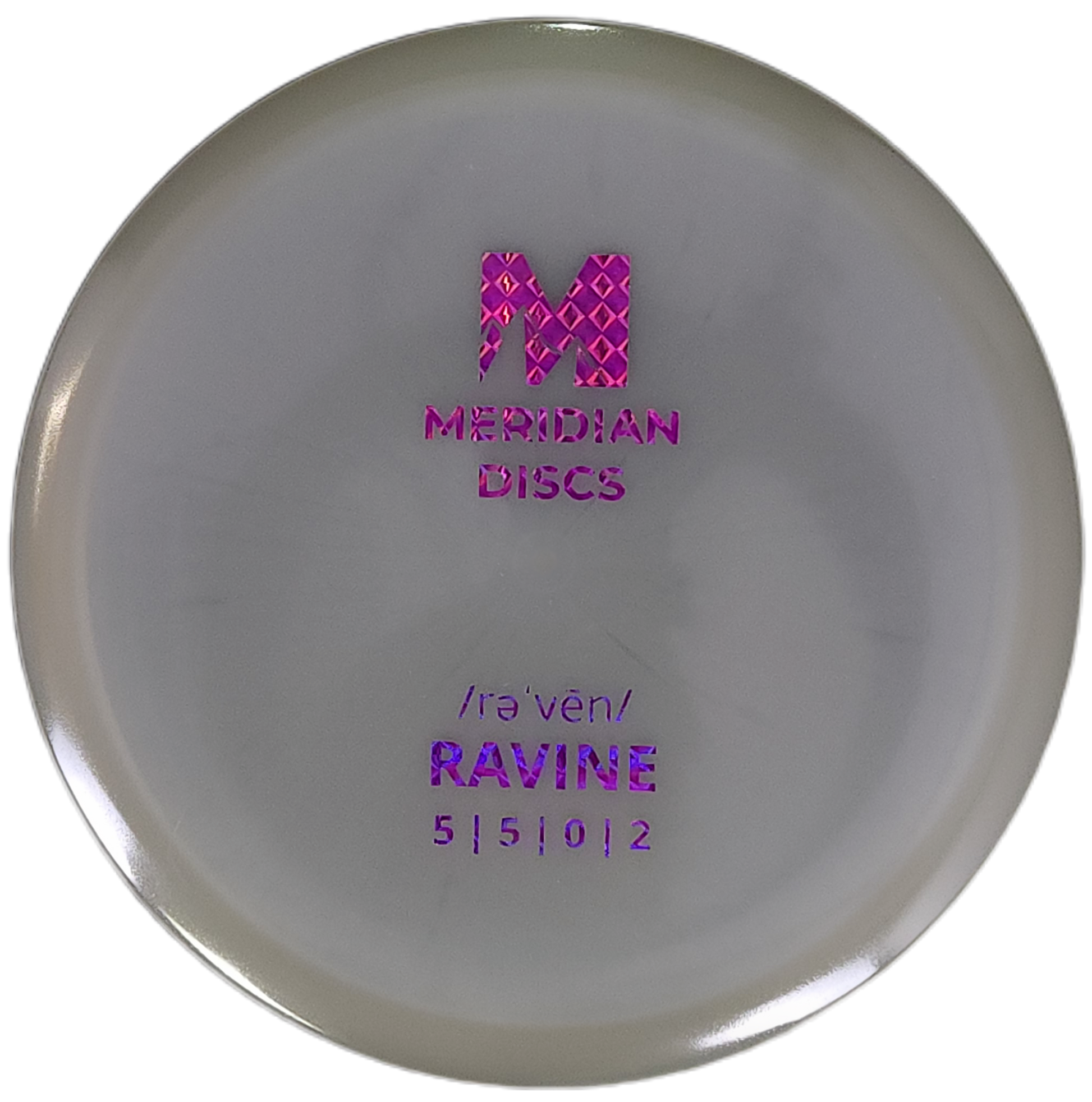 Disc with Meridian Discs branding and specifications on a white background
