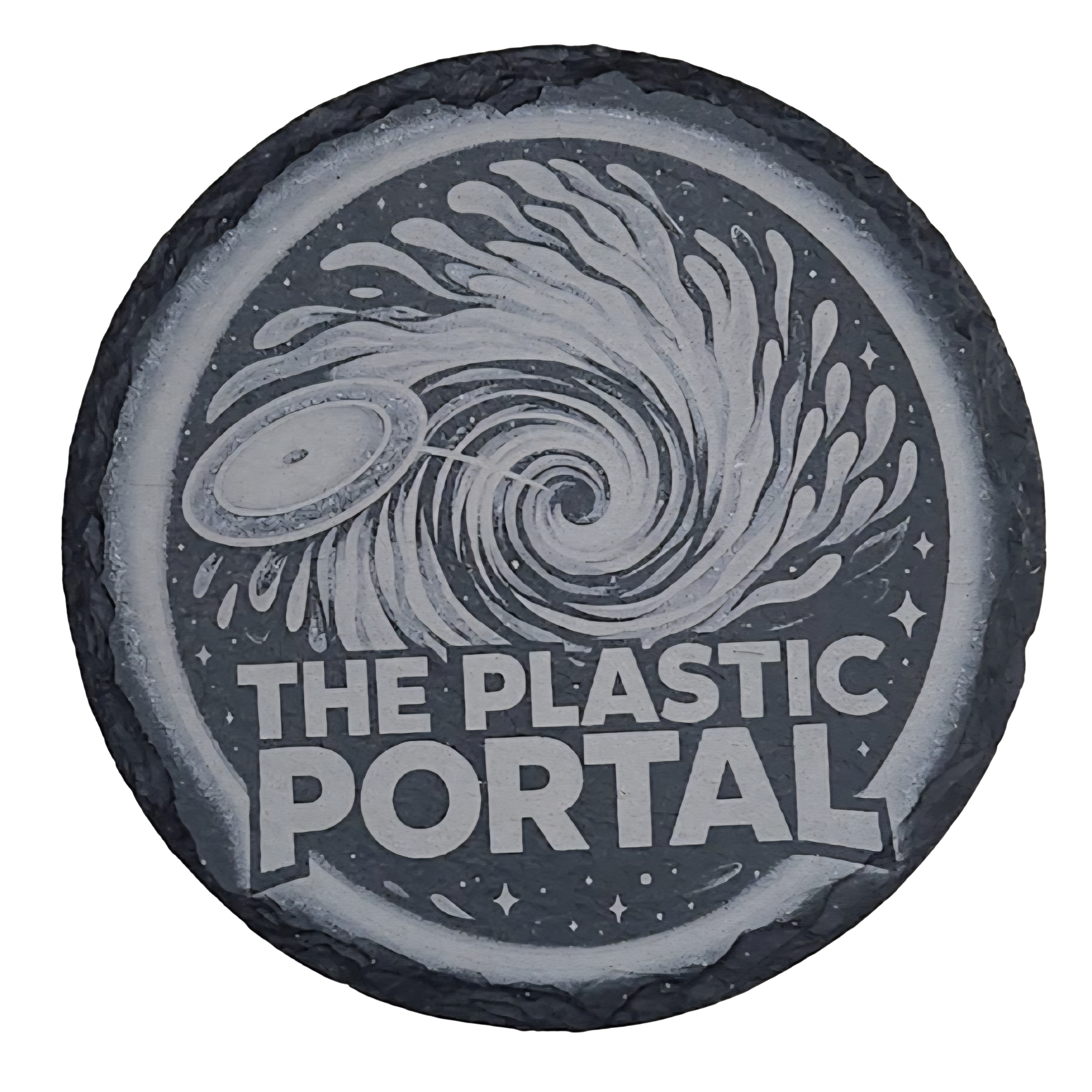 The Plastic Portal Cosmic Vortex – Slate Coaster